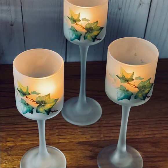 Set of 3 Candle Holders, Ivy Design! - Picture 4 of 4